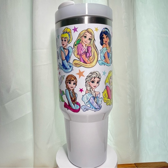 Disney Princess Brand new 40 oz double wall stainless travel office tumbler - Picture 3 of 11